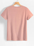 Pink Solid Drop Shoulder Tee