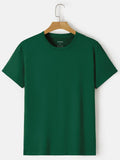 Green Solid Drop Shoulder Tee