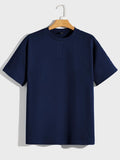 Blue Solid Drop Shoulder Tee