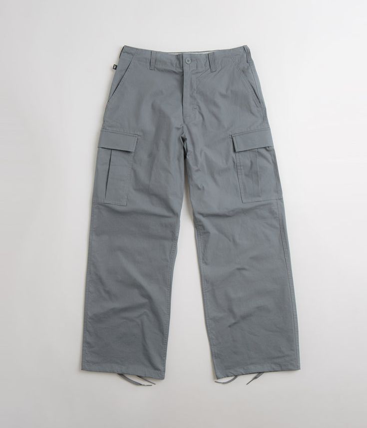 Grey BAGGY PULL-ON CARGO PANTS